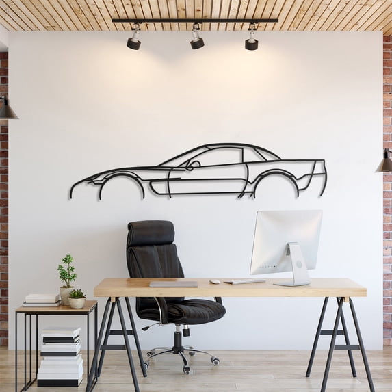 LaModaHome 2002 Corvette C5 Z06 Metal Silhouette Wall Art