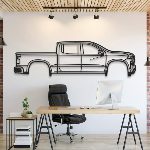 LaModaHome 2019 Silverado 1500 4th Gen Metal Silhouette Wall Art