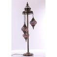thumbnail image 1 of LaModaHome 3-Light Ottoman Mosaic Floor Lamp with Tiffany Style Blue Glass Shades, 1 of 2