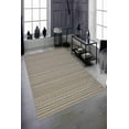 thumbnail image 1 of LaModaHome Area Rug Non-Slip - Beige Striped and geometric Soft Machine Washable Bedroom Rugs Indoor Outdoor Bathroom Mat Kids Child Stain Resistant Living Room Kitchen Carpet 2 x 3.3 ft, 1 of 5