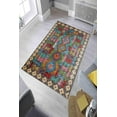 thumbnail image 1 of LaModaHome Area Rug Non-Slip - Colourful Border and geometics Soft Machine Washable Bedroom Rugs Indoor Outdoor Bathroom Mat Kids Child Stain Resistant Living Room Kitchen Carpet 3.3 x 5 ft, 1 of 5