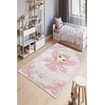 thumbnail image 1 of LaModaHome Area Rug Non-Slip - Cream Pink fairy girl Soft Machine Washable Bedroom Rugs Indoor Outdoor Bathroom Mat Kids Child Stain Resistant Living Room Kitchen Carpet 1.3 x 2 ft, 1 of 5