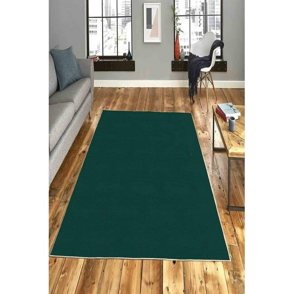 LaModaHome Area Rug Non-Slip - Green Green thin, washable Soft Machine Washable Bedroom Rugs Indoor Outdoor Bathroom Mat Kids Child Stain Resistant Living Room Kitchen Carpet 1.3 x 2 ft (265)