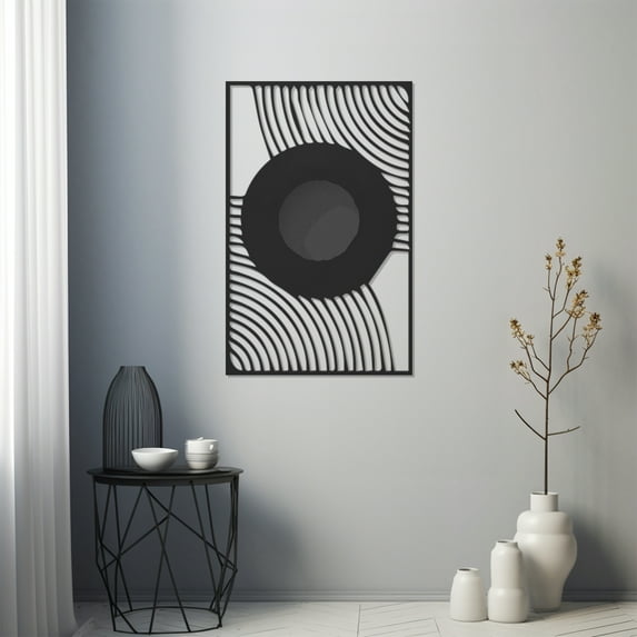 LaModaHome Exclusive Circular Patterns Table Metal Wall Art – Durable & Artistic Metal Wall Art for Home and Office Decor, Perfect for Any Interior Design Aesthetic