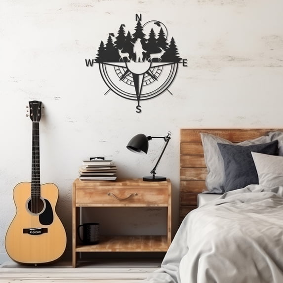 LaModaHome Exclusive Compass Metal Wall Decor – Durable & Artistic Metal Wall Art for Home and Office Decor, Perfect for Any Interior Design Aesthetic