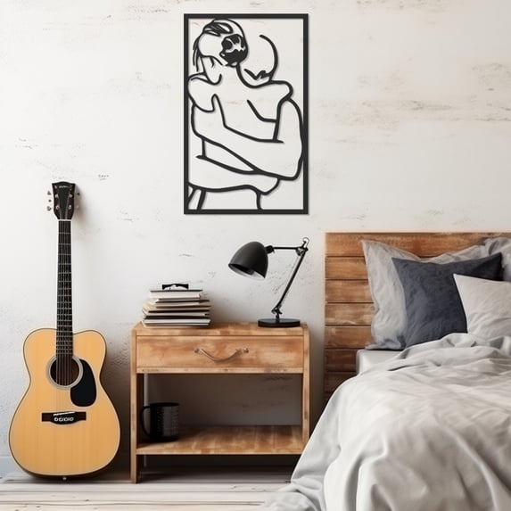 LaModaHome Exclusive Couple Hugging Metal Wall Art – Durable & Artistic Metal Wall Art for Home and Office Decor, Perfect for Any Interior Design Aesthetic