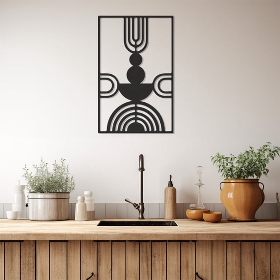 LaModaHome Exclusive Geometric Words Metal Wall Art – Durable & Artistic Metal Wall Art for Home and Office Decor, Perfect for Any Interior Design Aesthetic