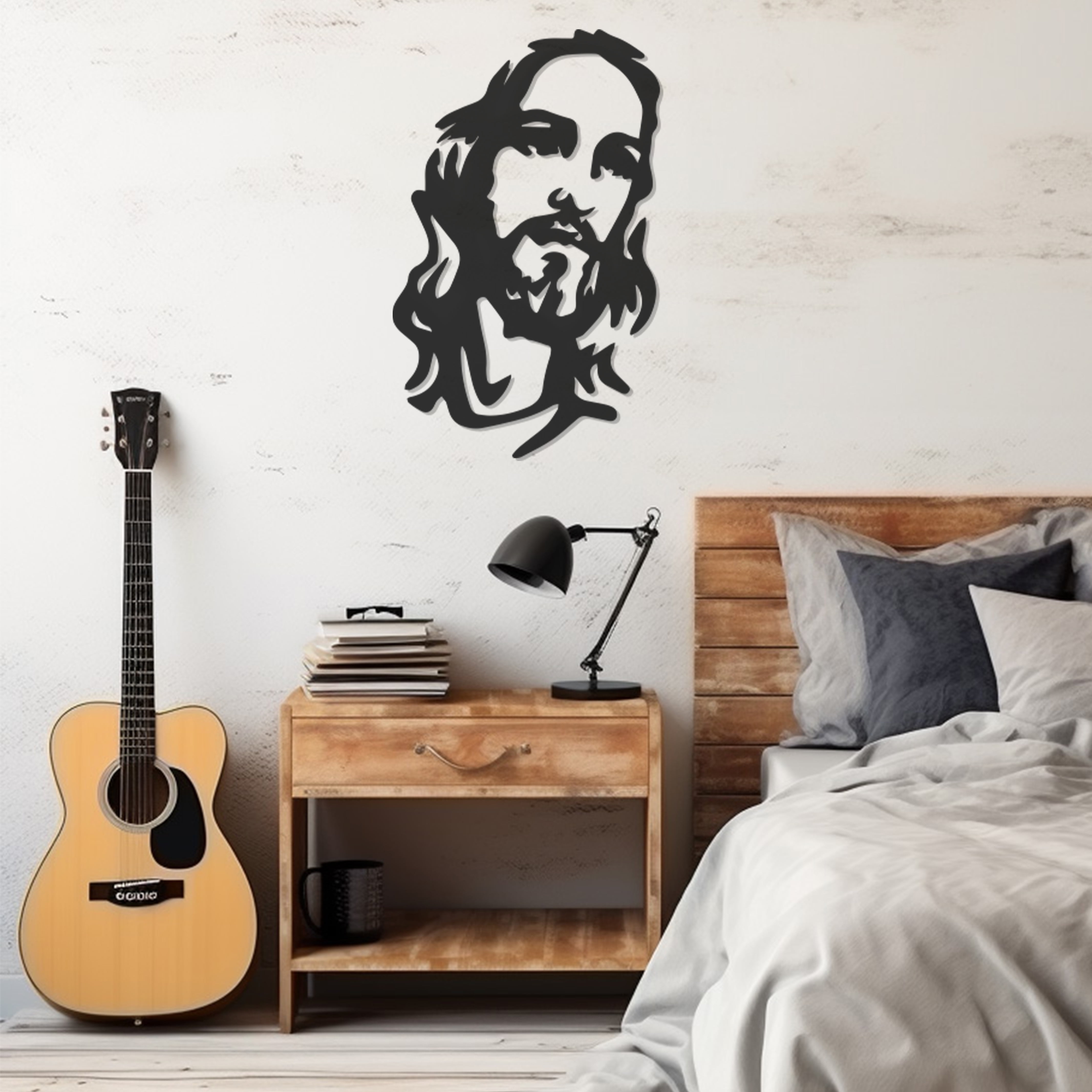 LaModaHome Exclusive Jesus Siluet Wall Art Durable & Artistic Metal Wall Art for Home and