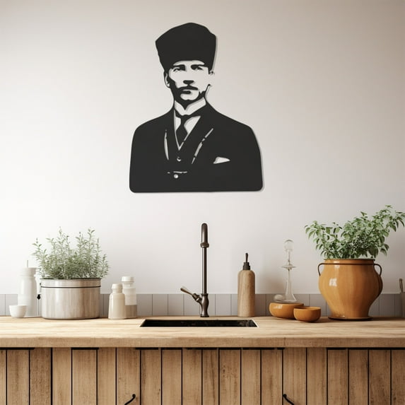 LaModaHome Exclusive Mustafa Kemal Atatürkmetal Wall Art – Durable & Artistic Metal Wall Art for Home and Office Decor, Perfect for Any Interior Design Aesthetic