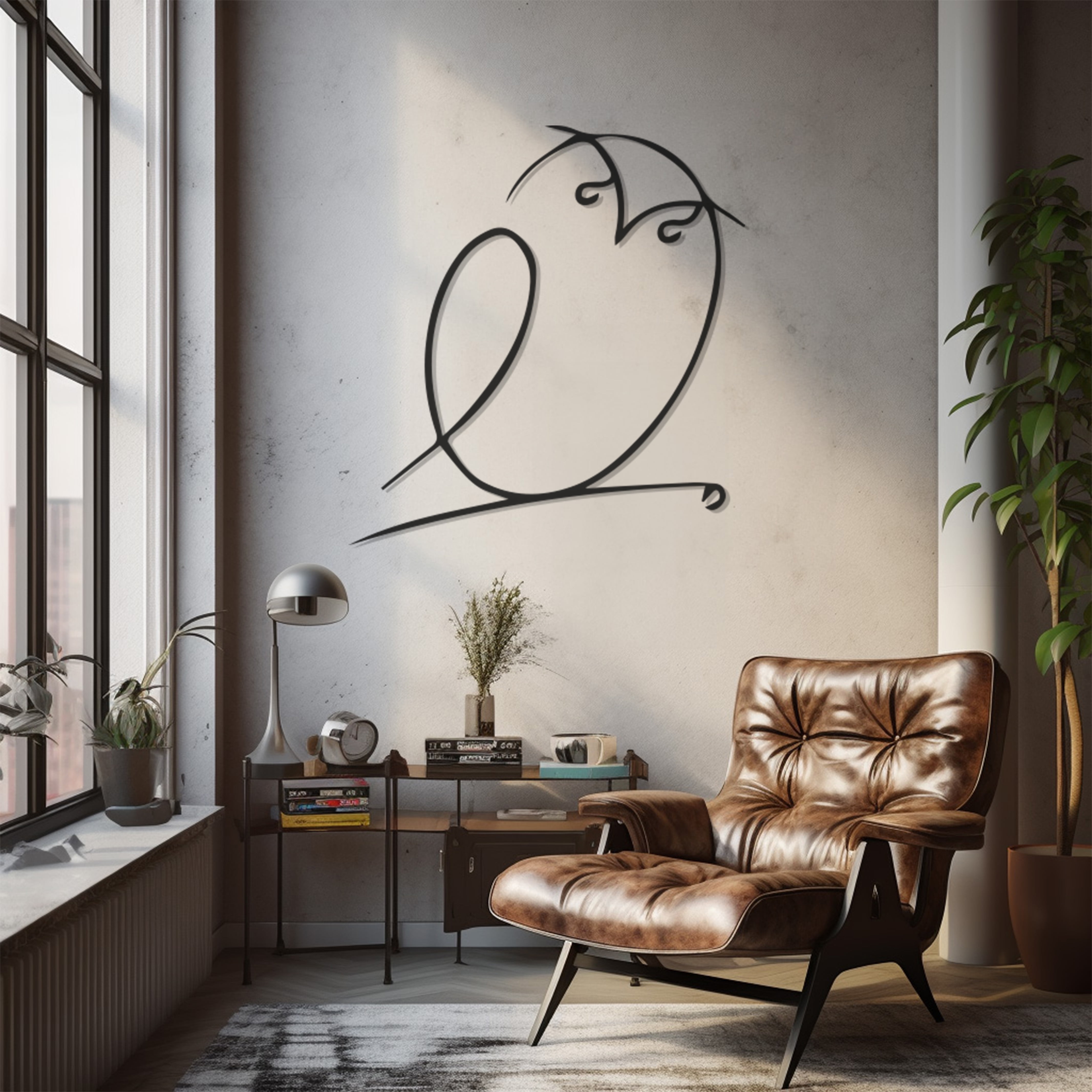 LaModaHome Exclusive Owl Line Art Metal Wall Decor – Durable & Artistic ...