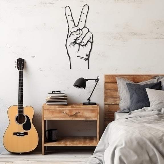 LaModaHome Exclusive Peace Sign Metal Wall Art – Durable & Artistic Metal Wall Art for Home and Office Decor, Perfect for Any Interior Design Aesthetic