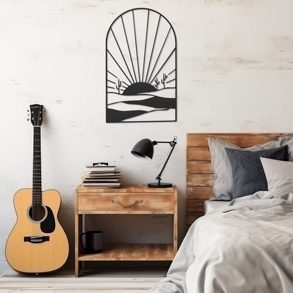 LaModaHome Exclusive Sunny Road And Window Metal Wall Art – Durable & Artistic Metal Wall Art for Home and Office Decor, Perfect for Any Interior Design Aesthetic