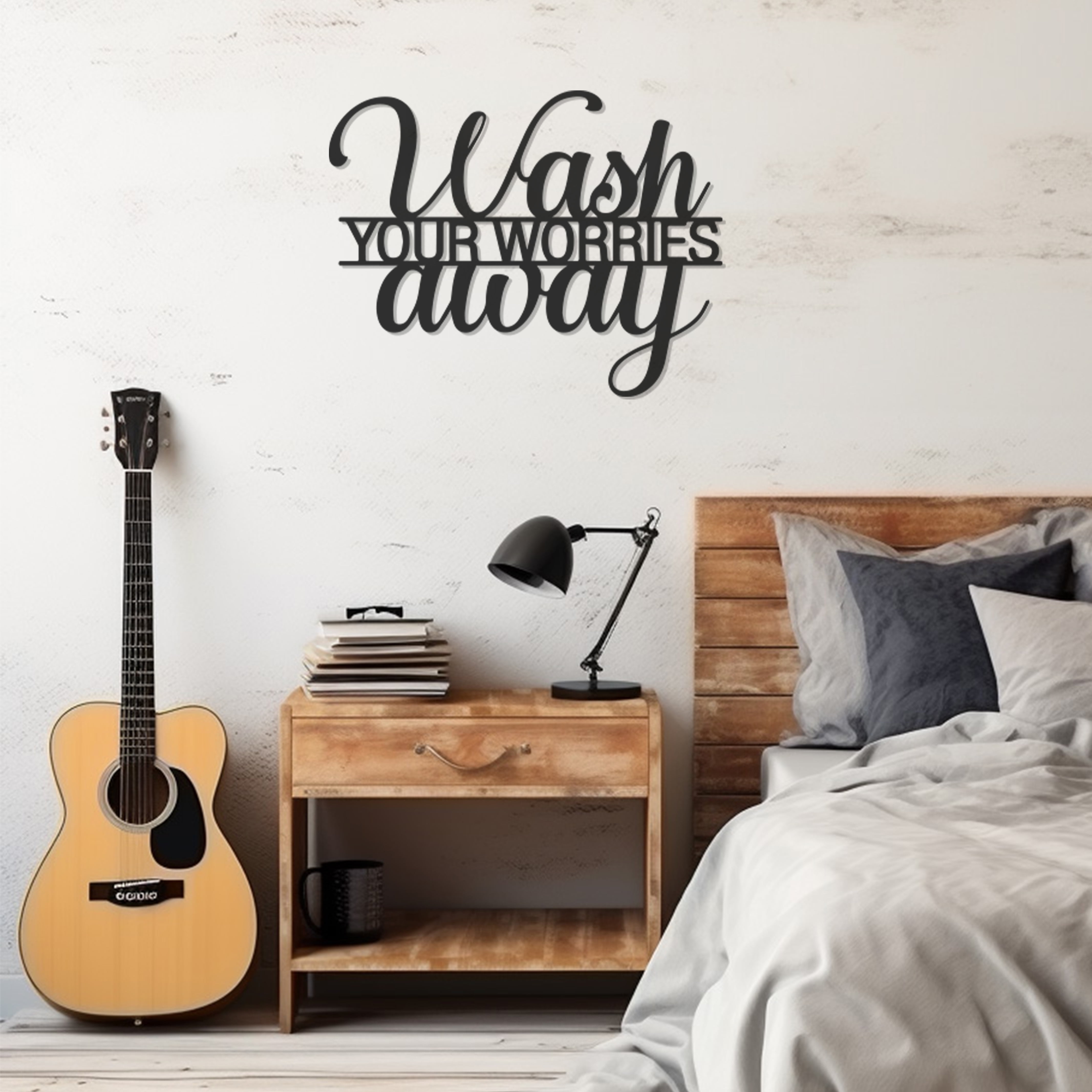 LaModaHome Exclusive Wash Your Worries Away Written Metal Wall Decor ...