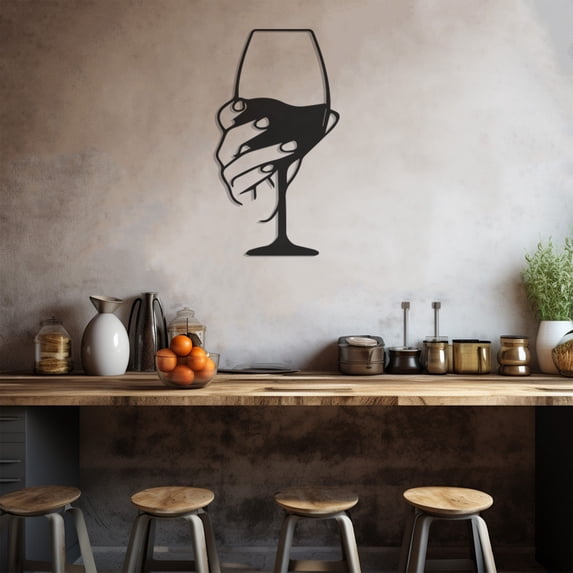 LaModaHome Exclusive Woman Hand And Glass Metal Wall Art – Durable & Artistic Metal Wall Art for Home and Office Decor, Perfect for Any Interior Design Aesthetic