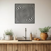 LaModaHome Exclusive Zebra Pattern Illusion Metal Wall Art – Durable & Artistic Metal Wall Art for Home and Office Decor, Perfect for Any Interior Design Aesthetic