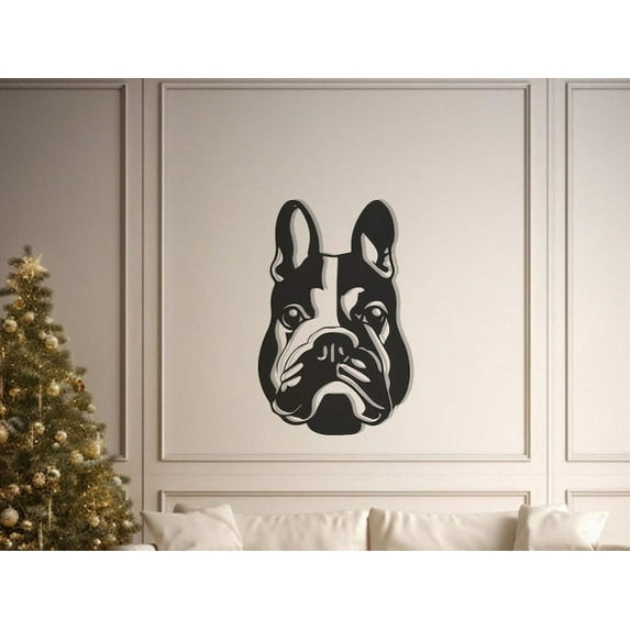 LaModaHome French Bulldog Metal Wall Art, Modern Pet Decor, English Dog Sculpture, Unique Canine Home Accent, Animal Lovers Gift Idea, Dog Themed GiftHome Decoration Gift -19.7"x31.5"/50x80cm