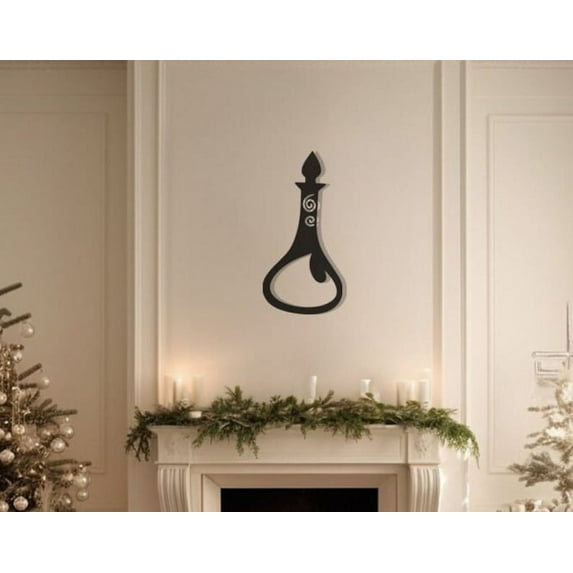 LaModaHome Handcrafted Metal Wall Art, Potion Bottle Design, Modern Home Decor, Unique Steel Artwork, Kitchen Witchery, Alchemy Decorative PieceHome Decoration Gift -17.7"x35.4"/45x90cm