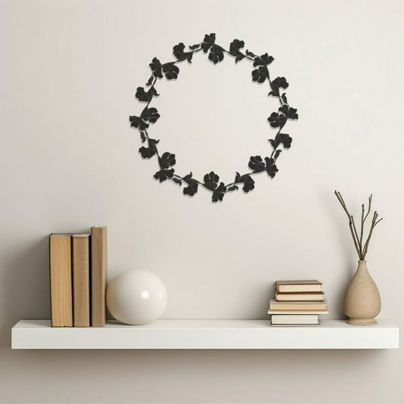 LaModaHome Modern Metal Wall Art, Chic Flower Decor, Floral Design Home Accent, Contemporary Blossom Artwork for Living Room, Unique Steel DecorationsHome Decoration Gift -19.7"x19.7"/50x50cm