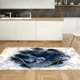 thumbnail image 1 of LaModaHome Non-Slip Rug Gold Marble Rug: Navy Blue Design Washable Mat Child Stain Resistant Living Room Kitchen Carpet - Size: 3,3X2,6ft(100X80cm), 1 of 1
