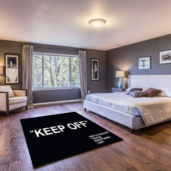 LaModaHome Non-Slip Rug Keep Off - Quote Rectangular Rug Washable Mat Child Stain Resistant Living Room Kitchen Carpet - Size: 5,9X5,3ft(180X160cm)