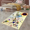 thumbnail image 1 of LaModaHome Non-Slip Rug Pop Art Inspired Geometric Figures Rug Washable Mat Child Stain Resistant Living Room Kitchen Carpet - Size: 6,6X2,6ft(200X80cm), 1 of 5