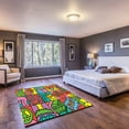 thumbnail image 1 of LaModaHome Non-Slip Rug Popular Red Rug: Graffiti Dancing Design Washable Mat Child Stain Resistant Living Room Kitchen Carpet - Size: 3,9X3,3ft(120X100cm), 1 of 5