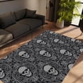 thumbnail image 1 of LaModaHome Non-Slip Rug Skull Rug: Evil Pirate Design Washable Mat Child Stain Resistant Living Room Kitchen Carpet - Size: 5,3X2,6ft(160X80cm), 1 of 5