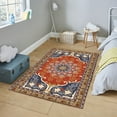 thumbnail image 1 of LaModaHome Non-Slip Rug Vintage Style Soft Red Rug Washable Mat Child Stain Resistant Living Room Kitchen Carpet - Size: 2X3,3ft(60X100cm), 1 of 5