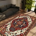 thumbnail image 1 of LaModaHome Non-Slip Rug Vintage Style Soft Red Rug Washable Mat Child Stain Resistant Living Room Kitchen Carpet - Size: 4,9X3,3ft(150X100cm), 1 of 5