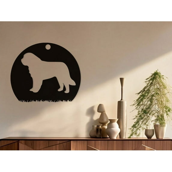 LaModaHome Silhouette Dog Metal Wall Art for Cabin Decor, Rustic Spaces - Outdoor Adventure Theme, Strong Wilderness Accent, Matte Metal DecorHome Decoration Gift -15.7"x18.9"/40x48cm
