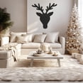 thumbnail image 1 of LaModaHome Silhouette Reindeer Metal Wall Art for Cozy Cabins, Rustic Living Room Woodland Decor, Holiday Deer Head, Nature Inspired Home AccentHome Decoration Gift -31.5"x31.5"/80x80cm, 1 of 5