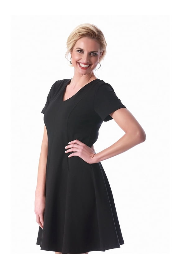 Women's Rayon/Nylon/Spandex Short V-neck Short-sleeved Panel Dress