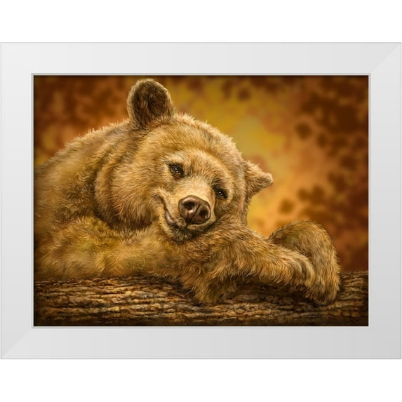 LaMontagne, Patrick 14x12 White Modern Wood Framed Museum Art Print Titled - Sleepy Bear