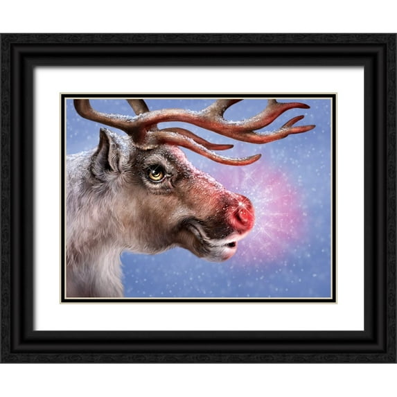LaMontagne, Patrick 18x15 Black Ornate Wood Framed with Double Matting Museum Art Print Titled - Rudolph