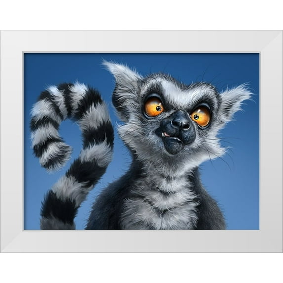 LaMontagne, Patrick 18x15 White Modern Wood Framed Museum Art Print Titled - Ring Tailed Lemur