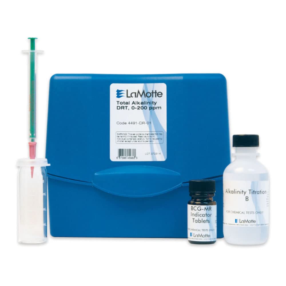 LaMotte 4491-DR-01 Model WAT-DR Total Alkalinity Direct Reading Titrator Individual Test Kit, 0-200 ppm Range, 4ppm as CaCO3 Sensitivity CA2