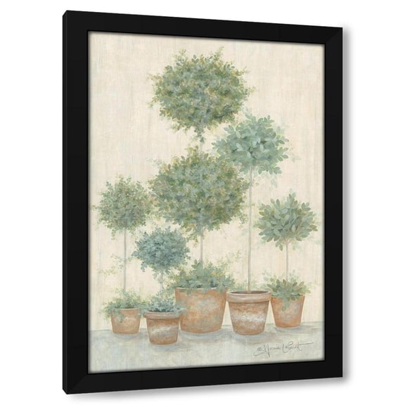 Annie LaPoint 11x14 Black Modern Wood Framed Wall Art Titled - Tall Topiaries