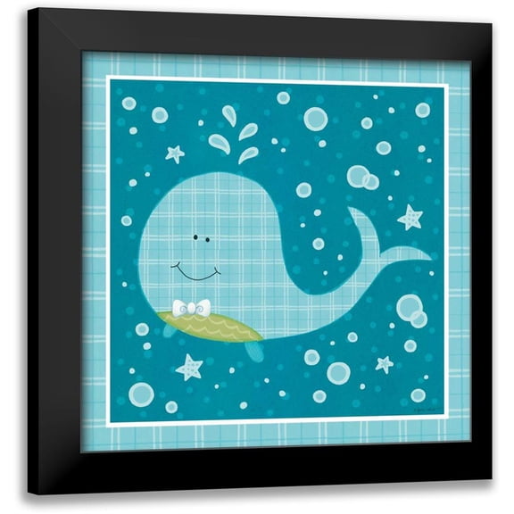 LaPoint, Annie 12x12 Black Modern Framed Museum Art Print Titled - Beetle and Bob Baby Whale