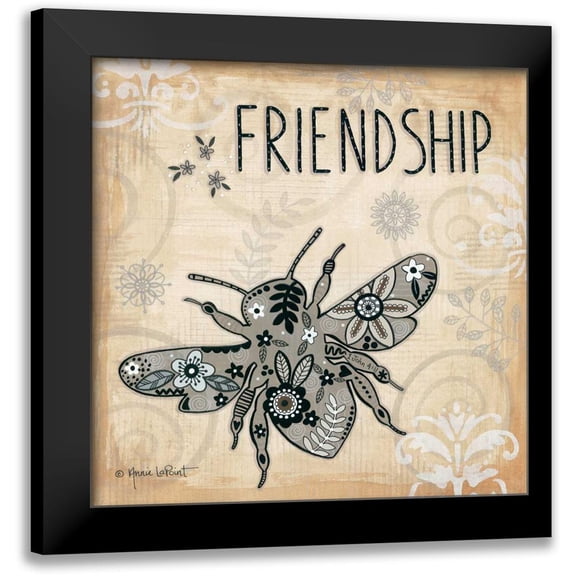 LaPoint, Annie 12x12 Black Modern Framed Museum Art Print Titled - Friendship