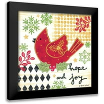 LaPoint, Annie 12x12 Black Modern Framed Museum Art Print Titled - Happy Noel Cardinal