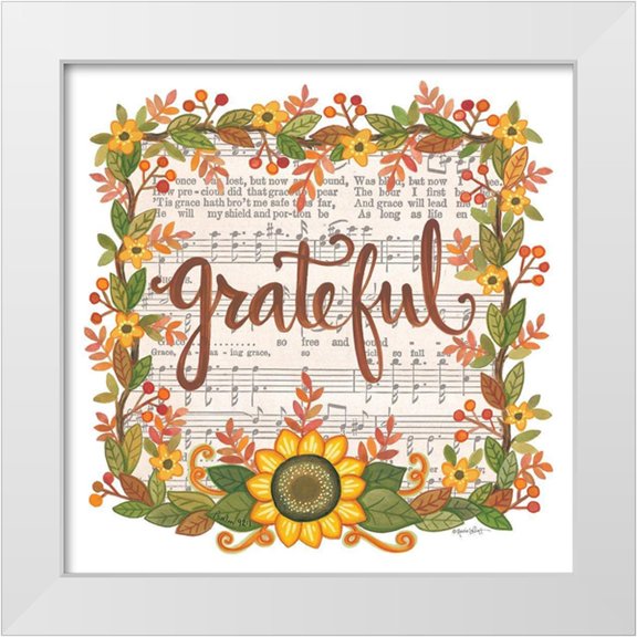 LaPoint, Annie 12x12 White Modern Wood Framed Museum Art Print Titled - Grateful Wreath