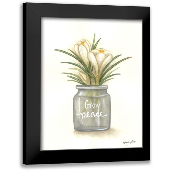 LaPoint, Annie 12x14 Black Modern Framed Museum Art Print Titled - Grow Peace Crocus