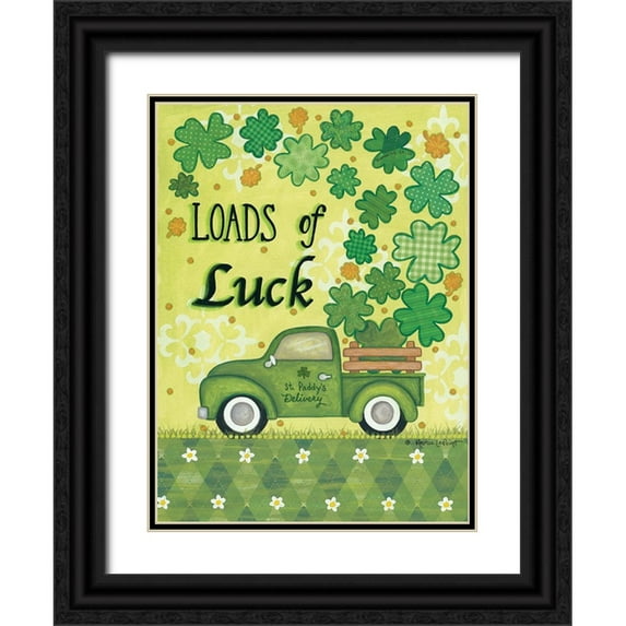 LaPoint, Annie 14x18 Black Ornate Wood Framed with Double Matting Museum Art Print Titled - Loads of Luck Truck