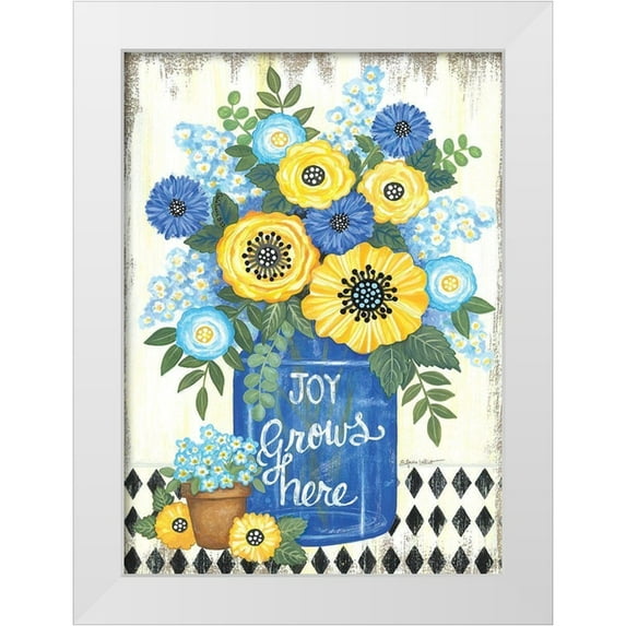 LaPoint, Annie 14x18 White Modern Wood Framed Museum Art Print Titled - Joy Grows Here