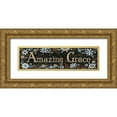 thumbnail image 1 of LaPoint, Annie 14x7 Gold Ornate Wood Framed with Double Matting Museum Art Print Titled - Amazing Grace Floral, 1 of 4