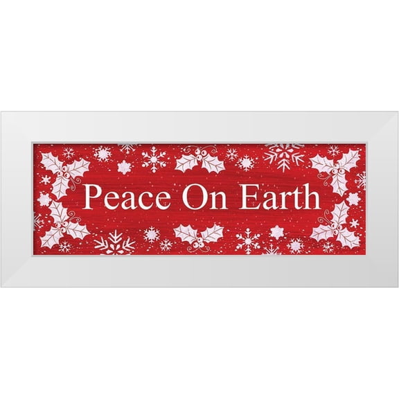 LaPoint, Annie 14x7 White Modern Wood Framed Museum Art Print Titled - Peace on Earth