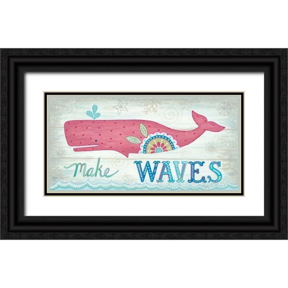 LaPoint, Annie 14x9 Black Ornate Wood Framed with Double Matting Museum Art Print Titled - Make Waves