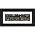 thumbnail image 1 of LaPoint, Annie 18x8 Black Ornate Wood Framed with Double Matting Museum Art Print Titled - Amazing Grace Floral, 1 of 4