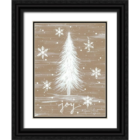 LaPoint, Annie 25x32 Black Ornate Wood Framed with Double Matting Museum Art Print Titled - Joy Christmas Tree