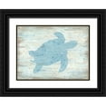 thumbnail image 1 of LaPoint, Annie 32x25 Black Ornate Wood Framed with Double Matting Museum Art Print Titled - Ocean Turtle, 1 of 4